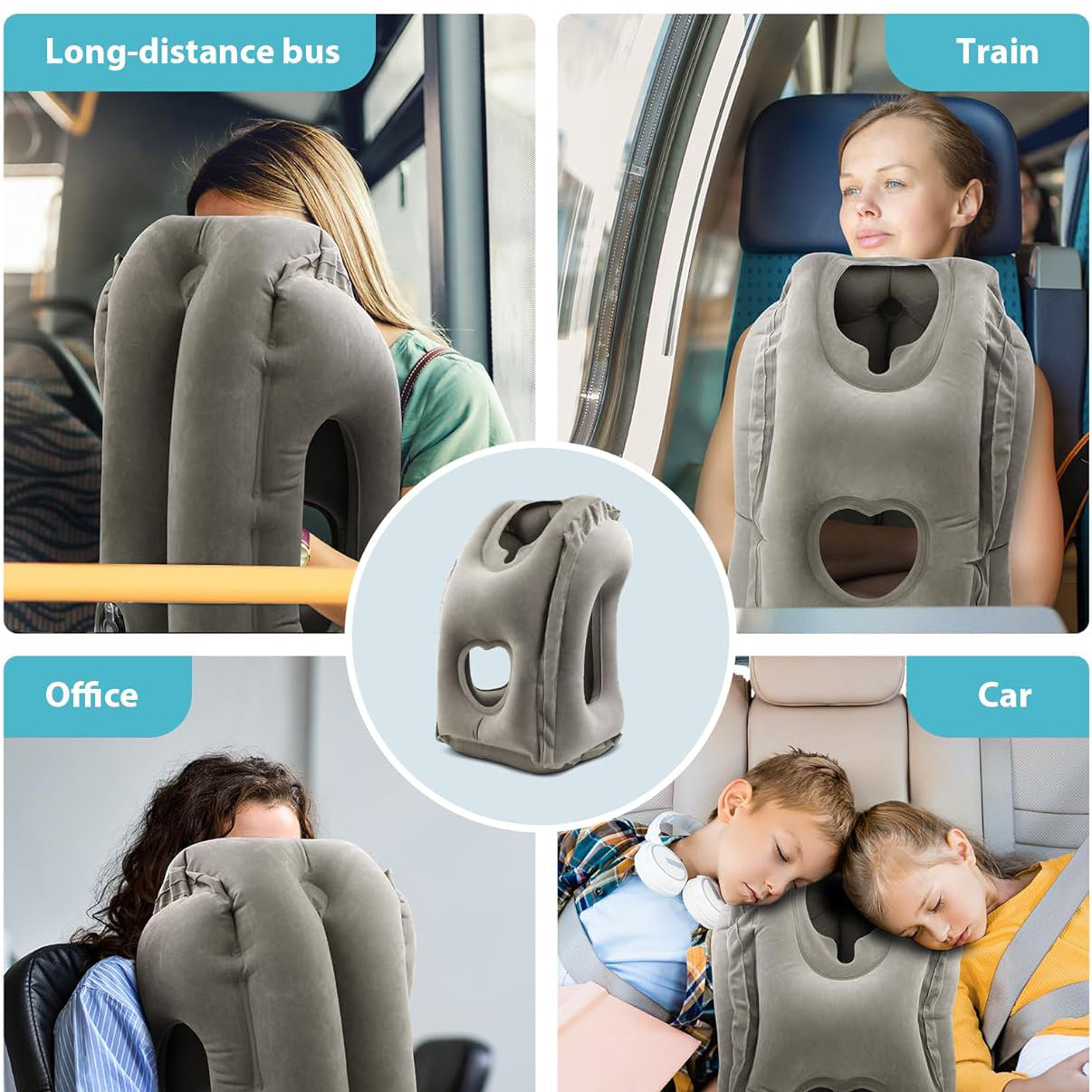 Travel Pillow – Airplane Neck Pillow Comfortably Supports Head and Chin for Airplanes, Trains