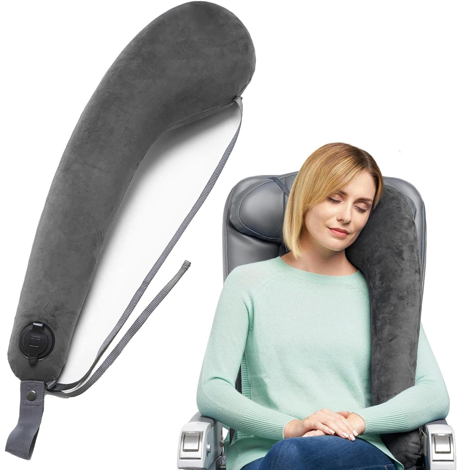 Ultimate Inflatable Neck Support and Body Pillow – Airplane Pillow for Long Flight Comfort