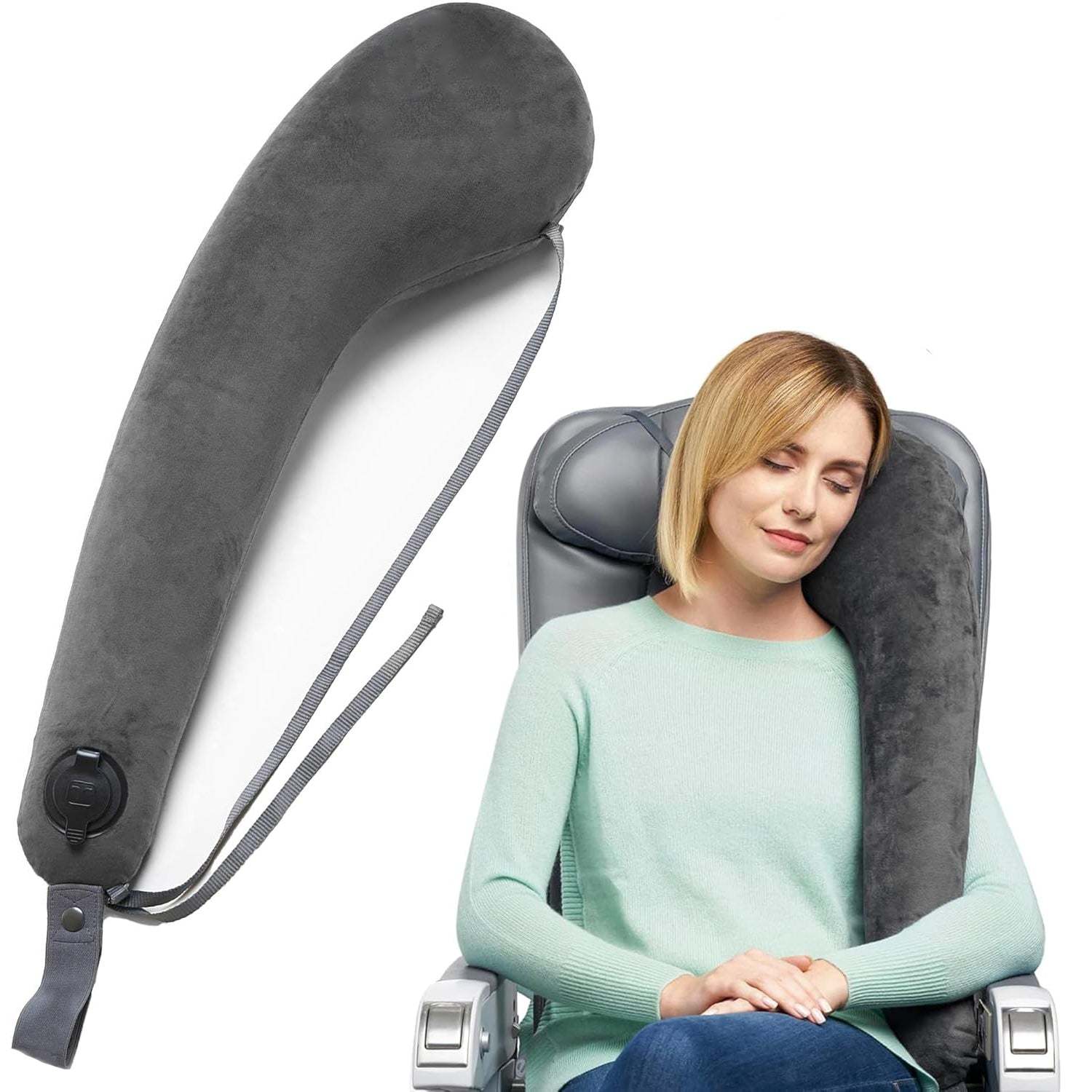 Ultimate Inflatable Neck Support and Body Pillow – Airplane Pillow for Long Flight Comfort