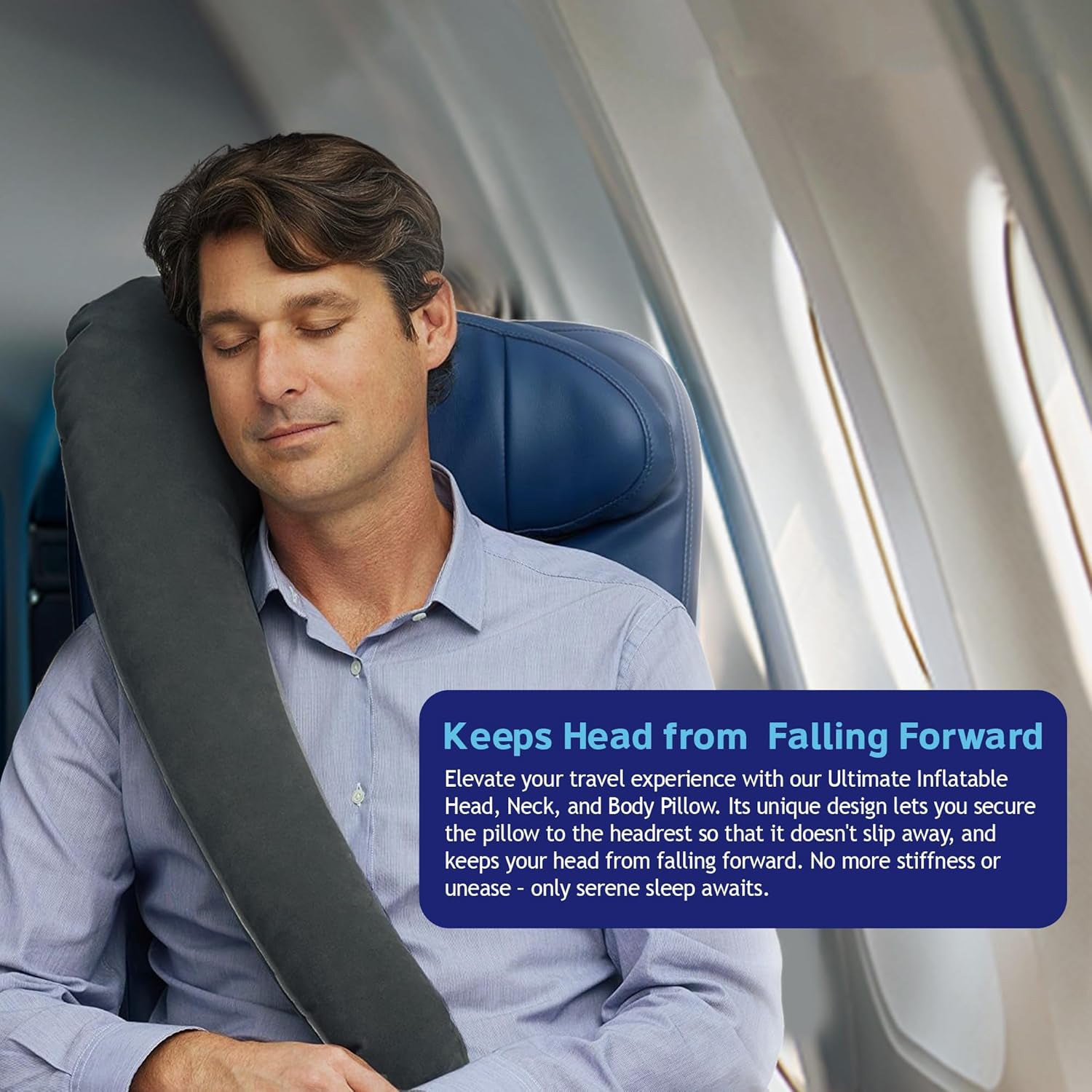 Ultimate Inflatable Neck Support and Body Pillow – Airplane Pillow for Long Flight Comfort