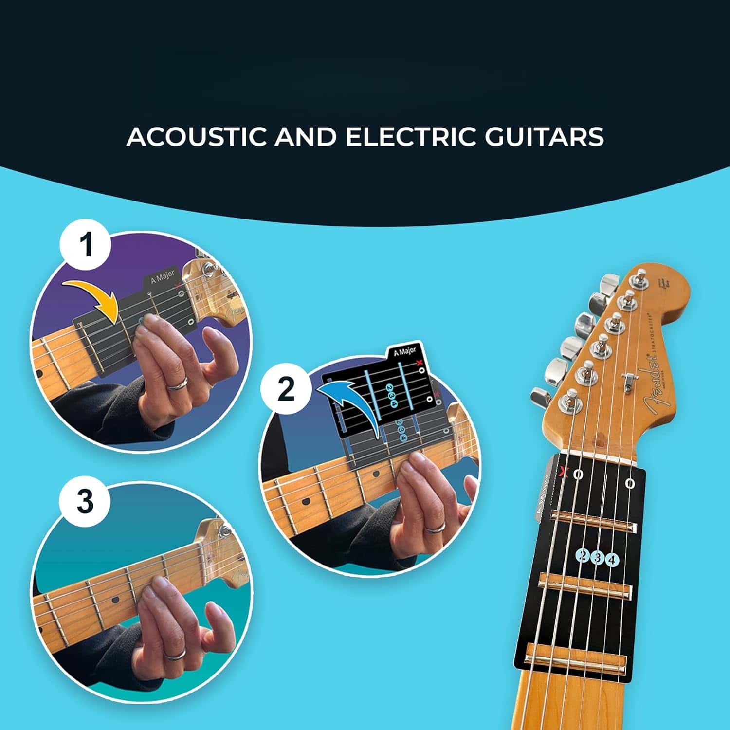 Instant Chord Cards Deluxe Edition with Carry Case – The On-the-Fretboard Learning System! 