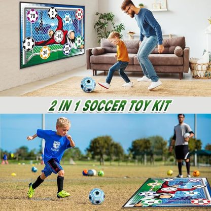 Children's Soccer Game Set: Indoor and Outdoor Backyard Soccer Goal Throwing Game
