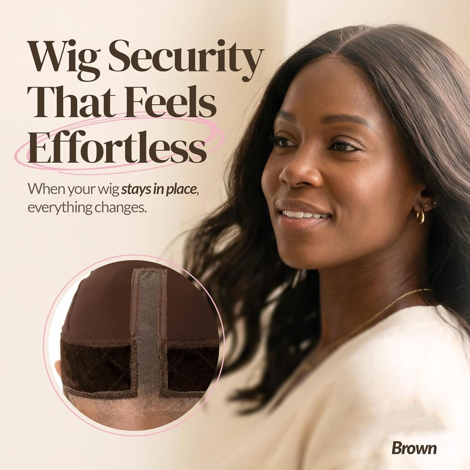 Lace Wig Grip Cap for Women – Adjustable Non-Slip Wig Cap with Headband, Perfect for Lace Front Wigs, One Size Fits Most