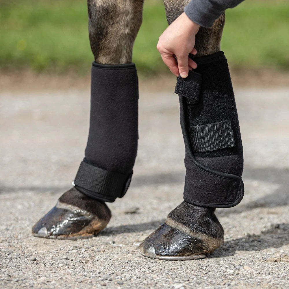 Quick-Wrap Ceramic Therapy Horse Leg Wraps | Black