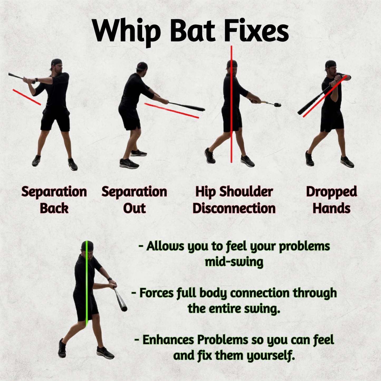 Whip-shaped baseball bat - baseball and softball batting training aid