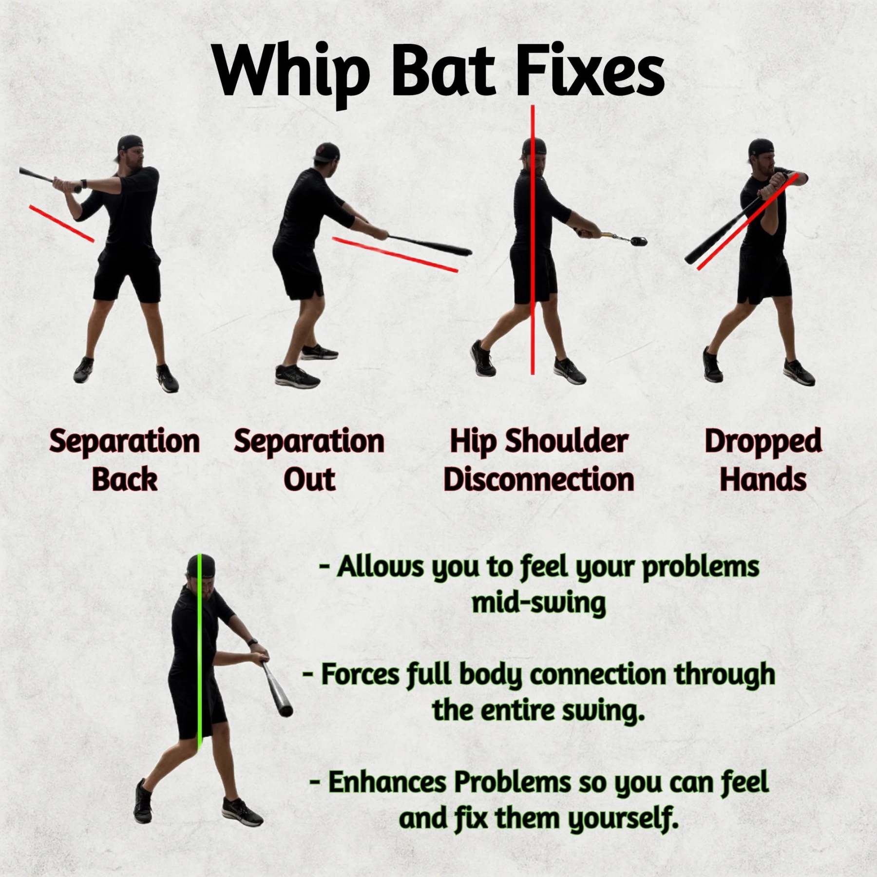 Whip-shaped baseball bat - baseball and softball batting training aid