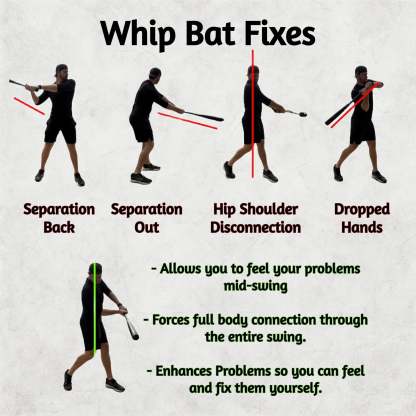 Whip-shaped baseball bat - baseball and softball batting training aid