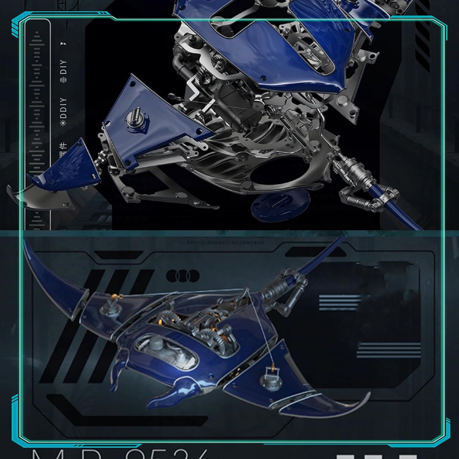 Mechanical Manta Ray Metal Model Experience the Fusion of Engineering and Art