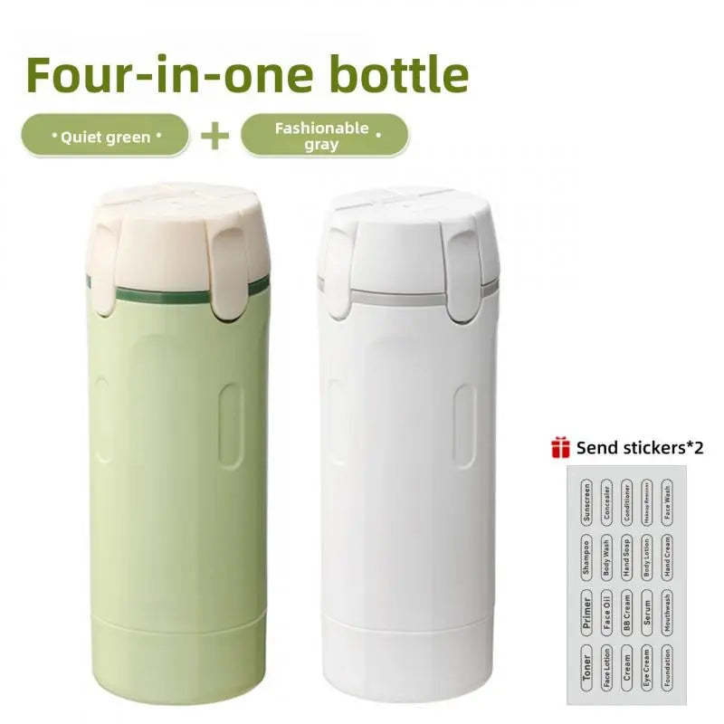 2-Pack 4-in-1 Portable Liquid Dispensing Bottles