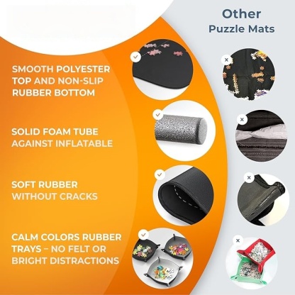 Roll-Up Puzzle Mat with Sorting Trays – Portable Storage Mat for Up to 1500 Pieces