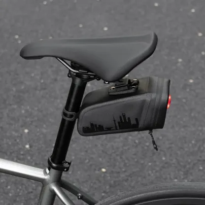 Brake-Sensor Saddle Bag with Rear Stop Light - Waterproof Bike Storage