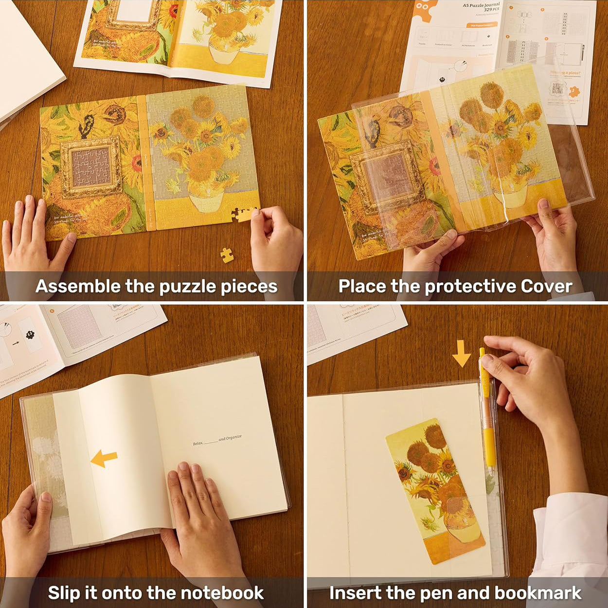 Puzzle Journal for Adults – Plastic Jigsaw Book Cover Notebook