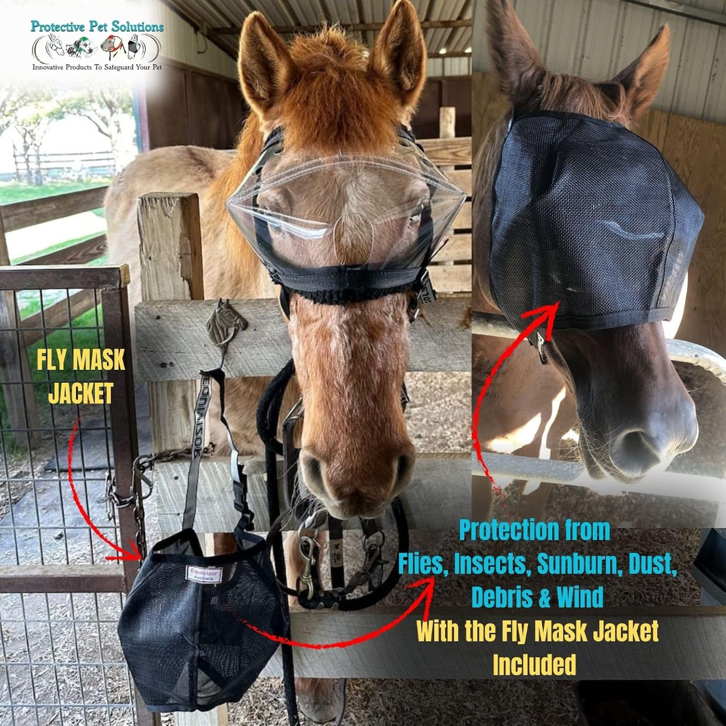 UV Protective Horse Eye Mask for Injury and Sensitivity Support