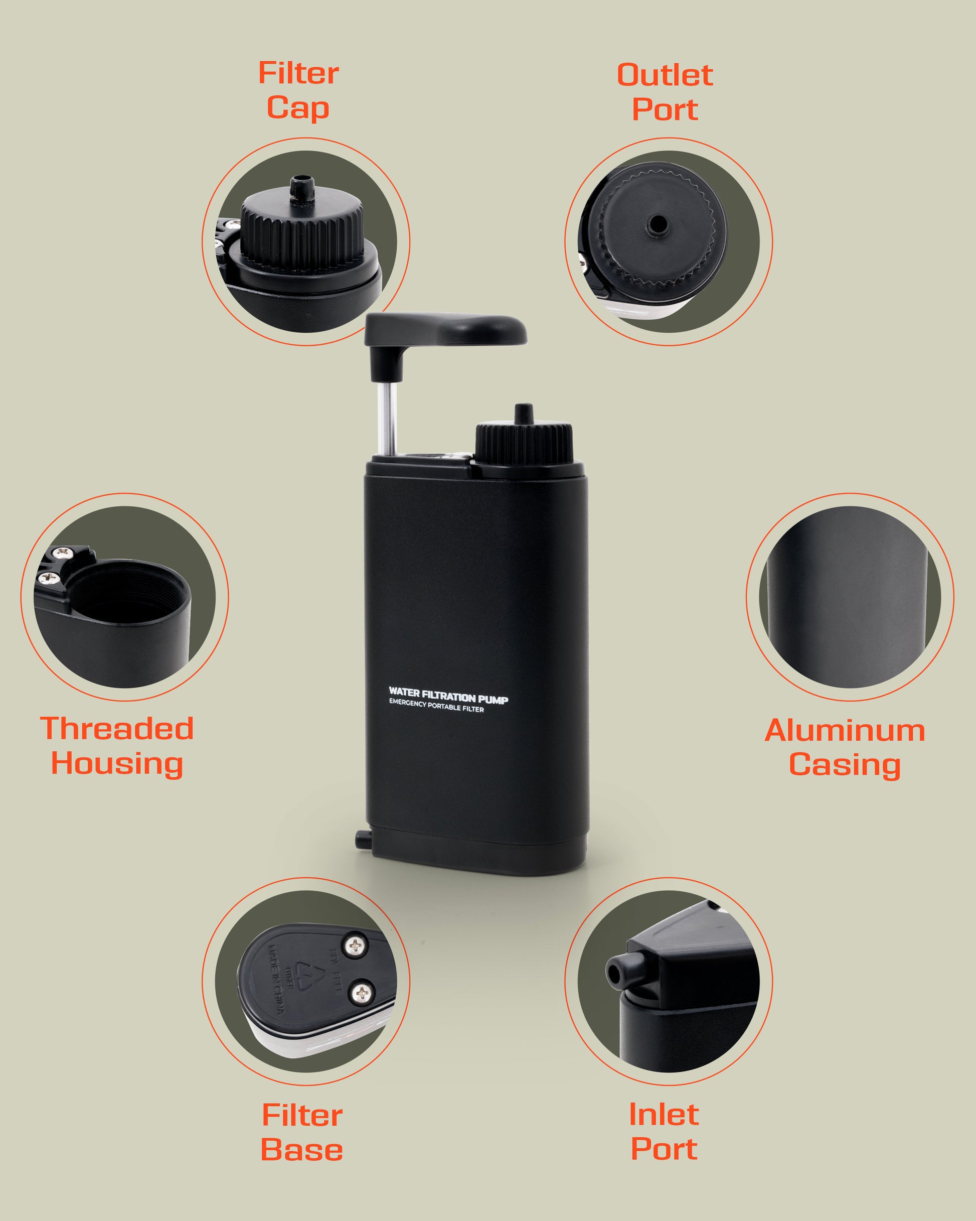 Hand Pump Camping Water Filtration System – Advanced Purifier for Survival