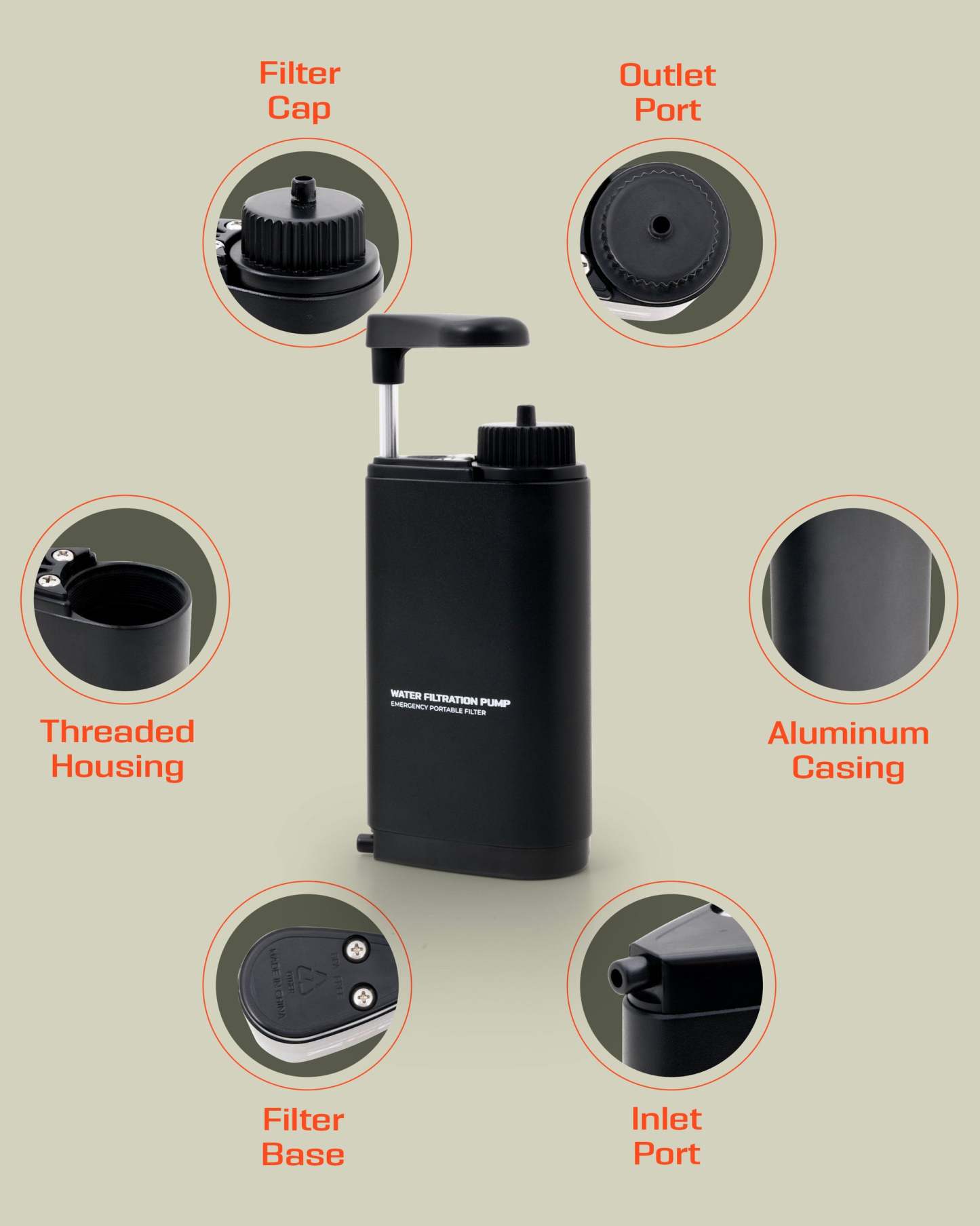 Hand Pump Camping Water Filtration System – Advanced Purifier for Survival