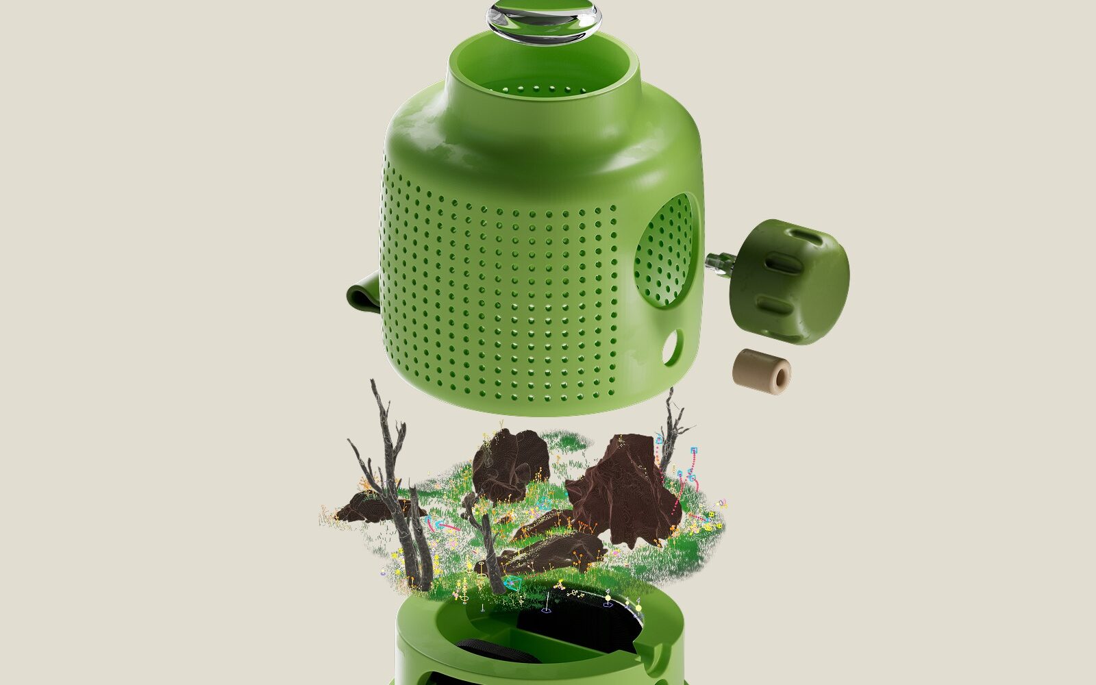 A World Inside a Speaker– Ever-Changing Soundscapes from Tiny Living Worlds