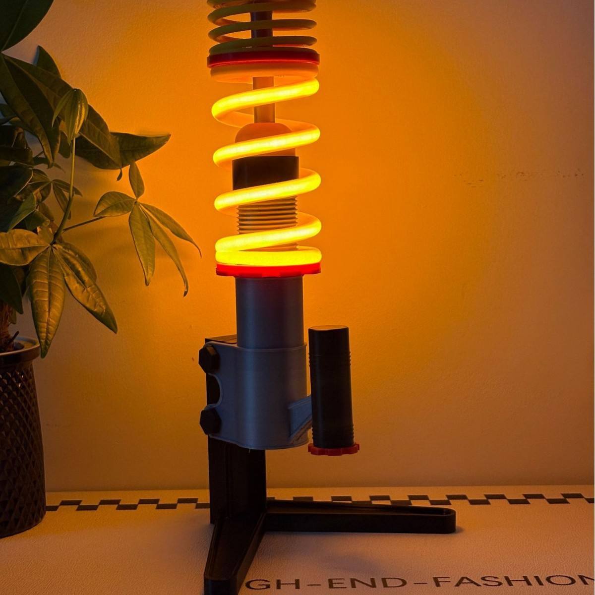 3D Printed Coil Spring LED Desk Lamp – Car Suspension Lamp for Auto Enthusiasts