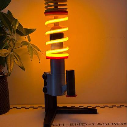 3D Printed Coil Spring LED Desk Lamp – Car Suspension Lamp for Auto Enthusiasts