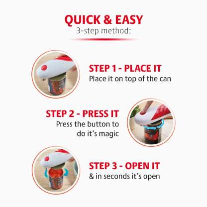 One-Touch Electric Can Opener with Smooth Edges