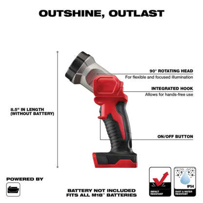 LED Work Light Kit – 90° Rotating Head Portable Jobsite Light for Construction