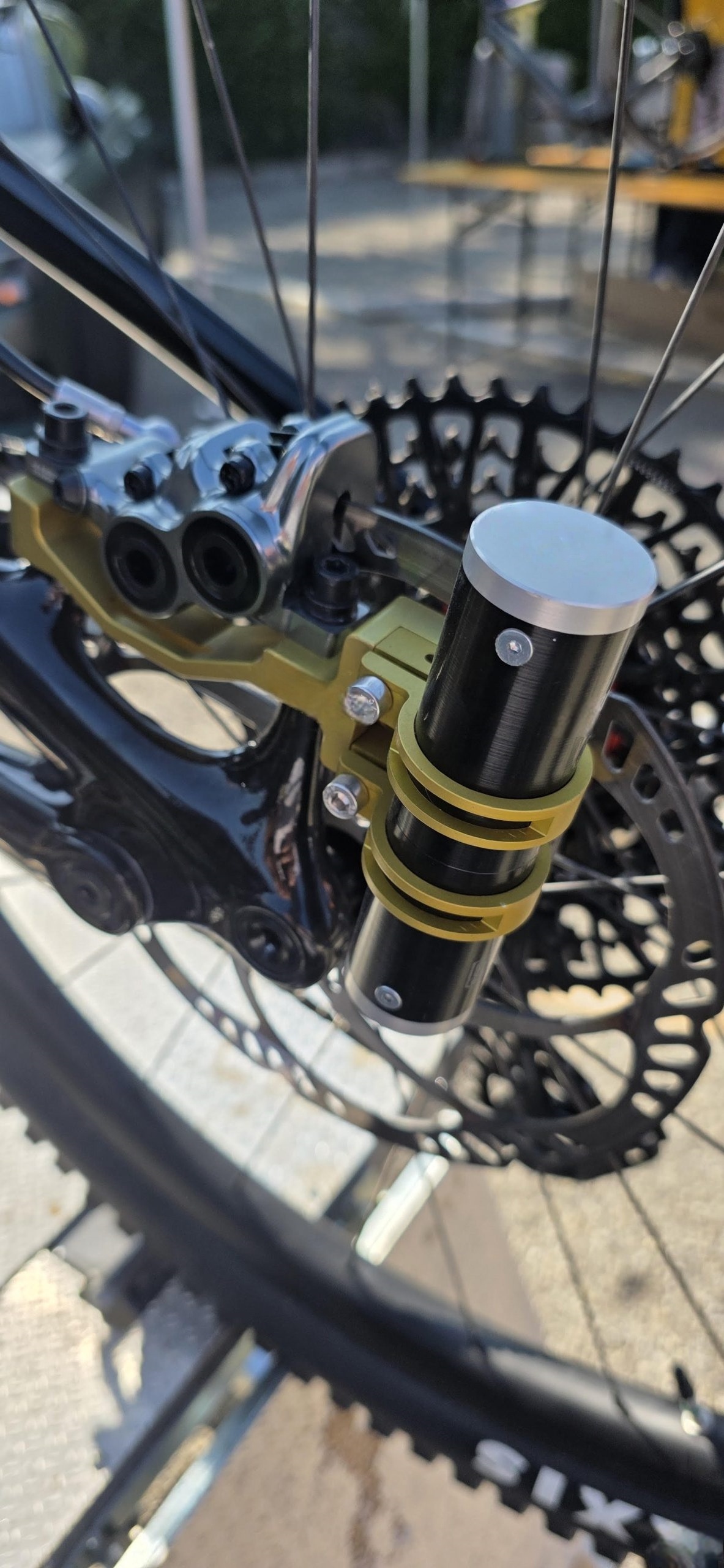 CNC Aluminum MTB Mass Damper with 203mm Brake Adapter