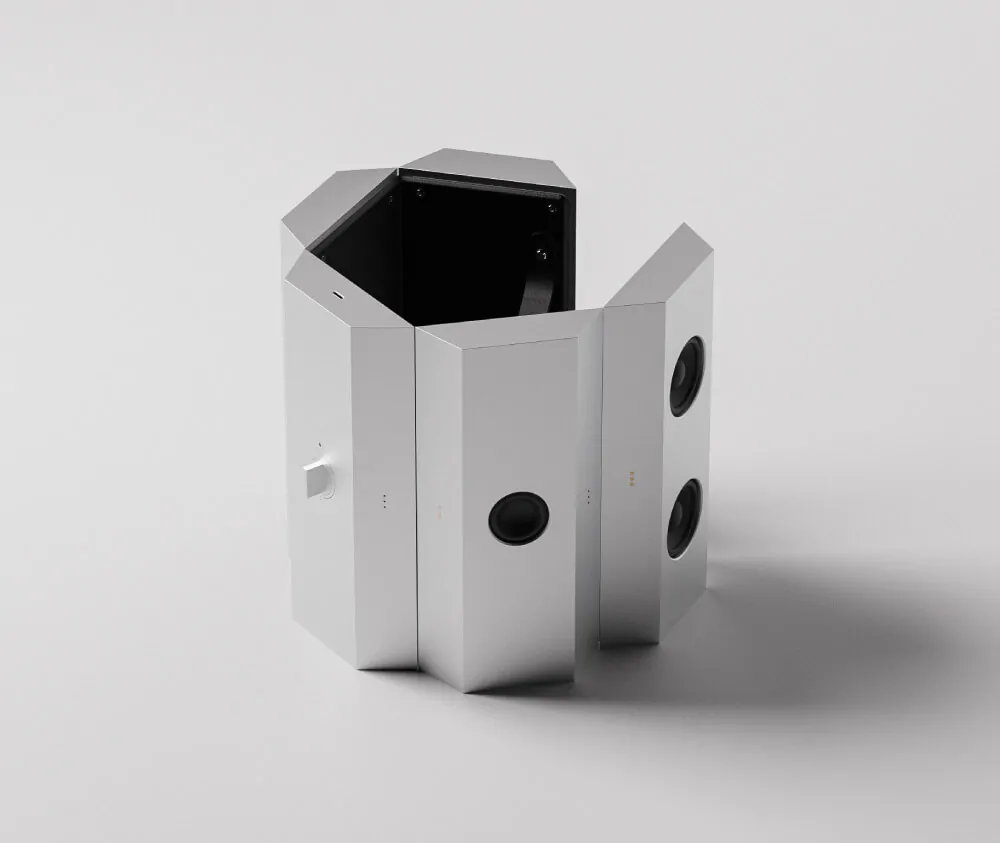 Foldable Bluetooth Speaker with Modular Aluminum Panel Design