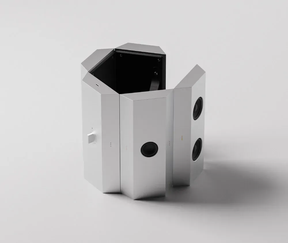 Foldable Bluetooth Speaker with Modular Aluminum Panel Design