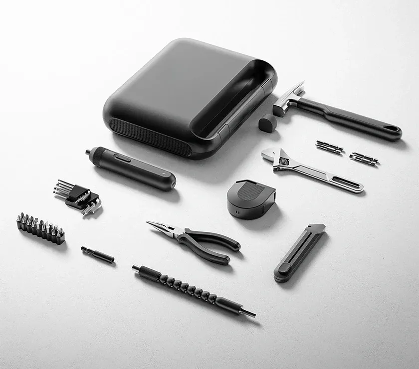 Compact Electric Screwdriver Household Repair Tool Kit with Multi