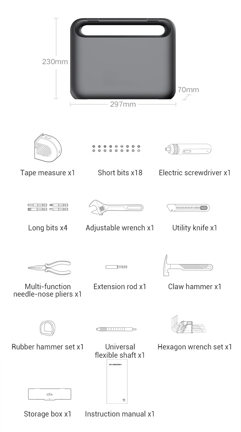Compact Electric Screwdriver Household Repair Tool Kit with Multi