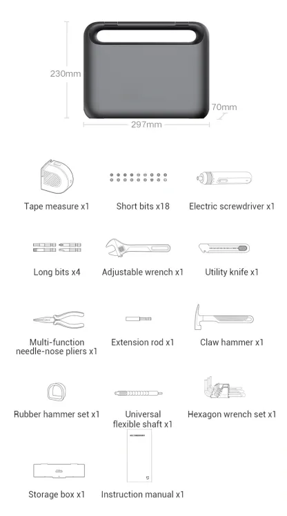Compact Electric Screwdriver Household Repair Tool Kit with Multi
