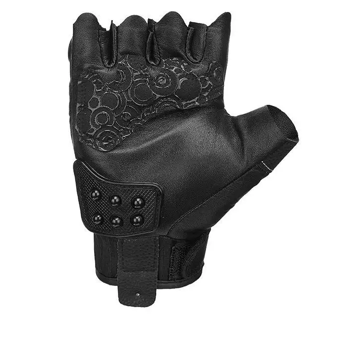 Summer Motorcycle Gloves, Men's Half-Finger Sheepskin Off-Road Gloves, Breathable Anti-Fall Rider Gloves