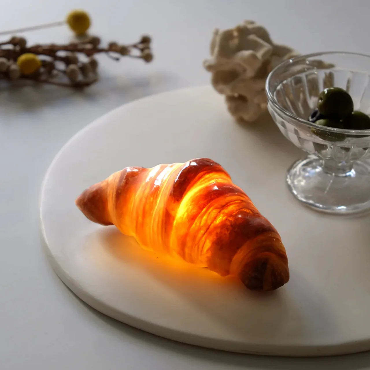 Croissant Bread Lamp – Handmade from Real Upcycled Croissants