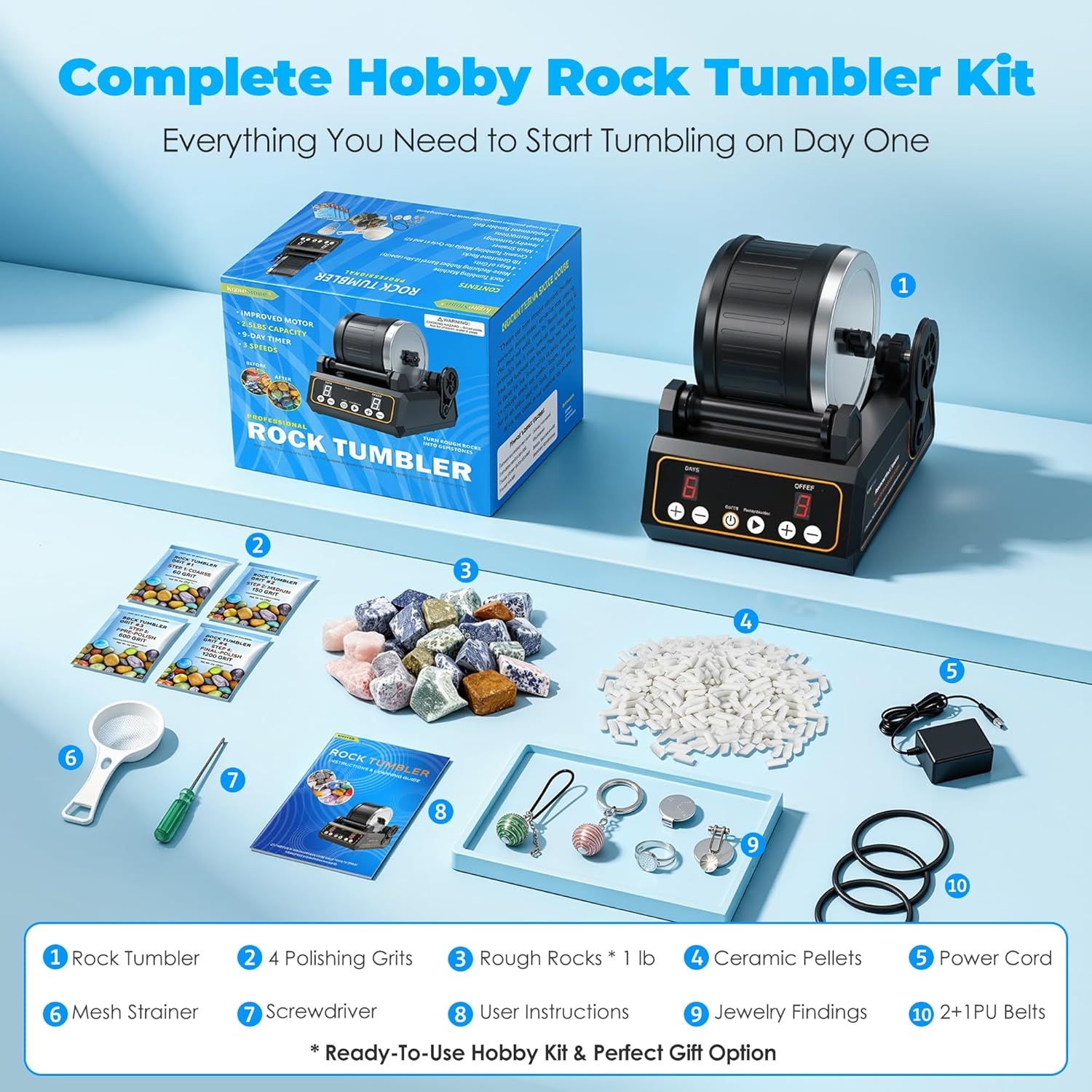 Professional Rock Tumbler Kit