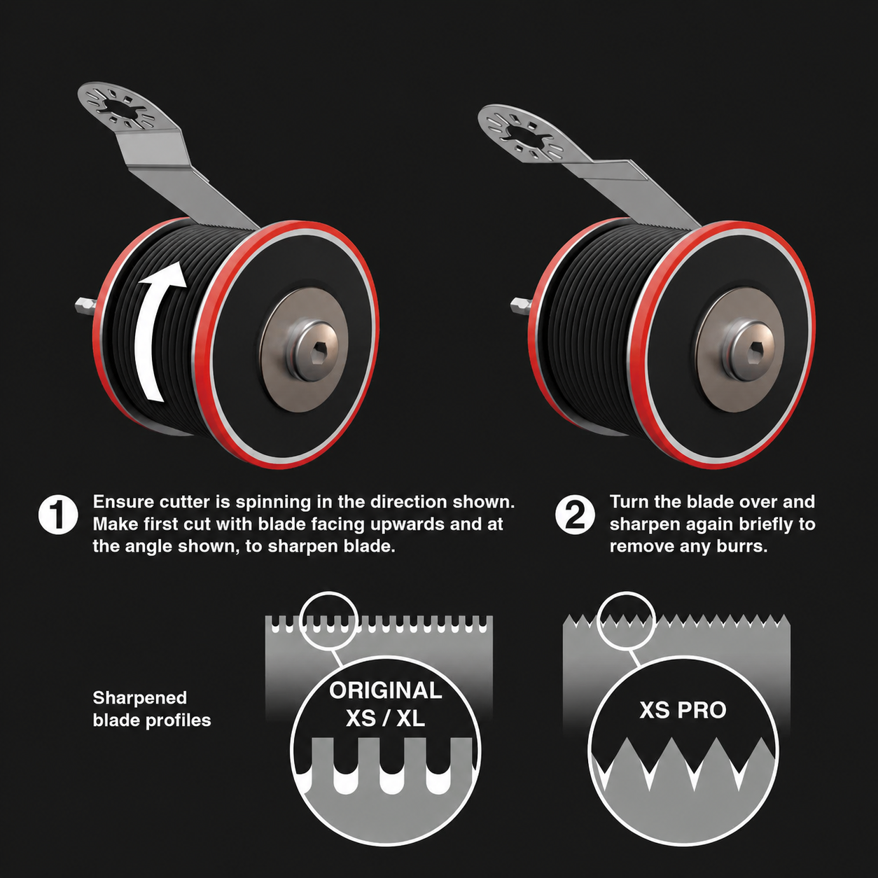 High Precision Oscillating Blade Sharpener with Hex Arbor Drive