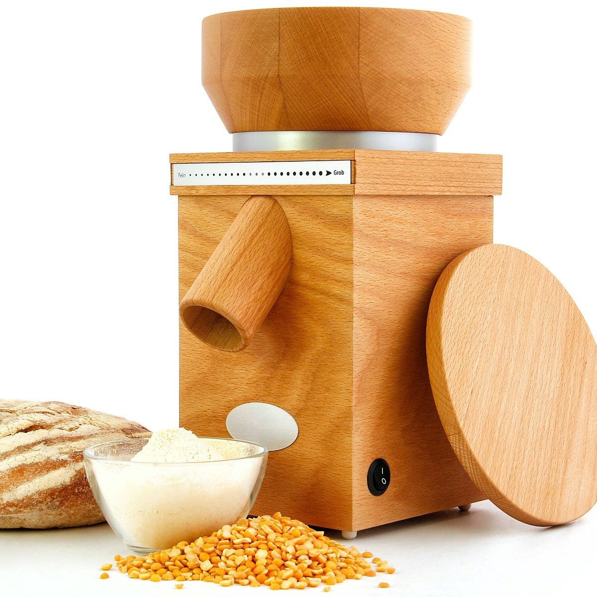 🌾Classic Wooden Grain Mill