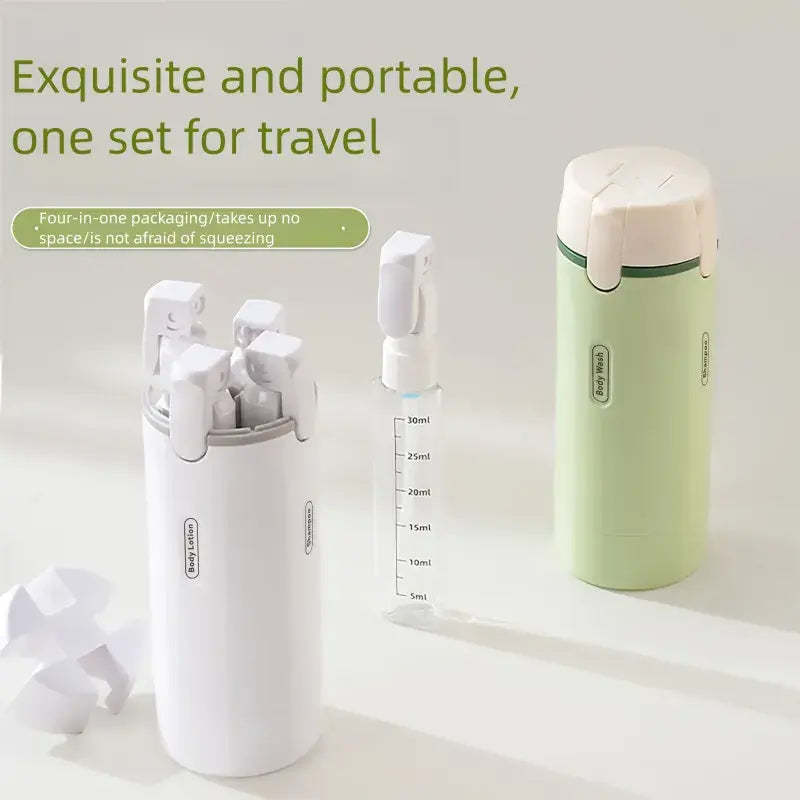 2-Pack 4-in-1 Portable Liquid Dispensing Bottles