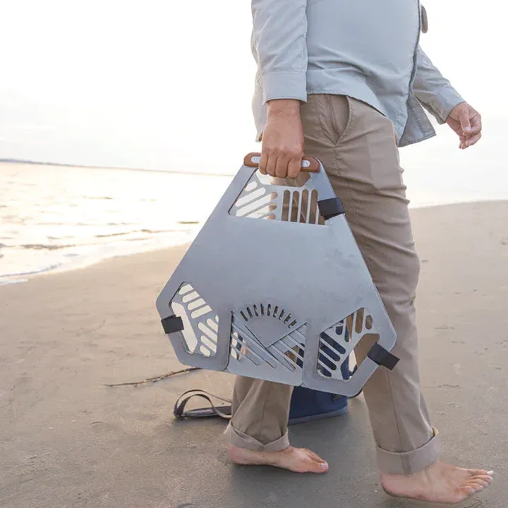 Porta-Grill FlatFire System | Collapsible Stainless Steel Grill & Fire Pit