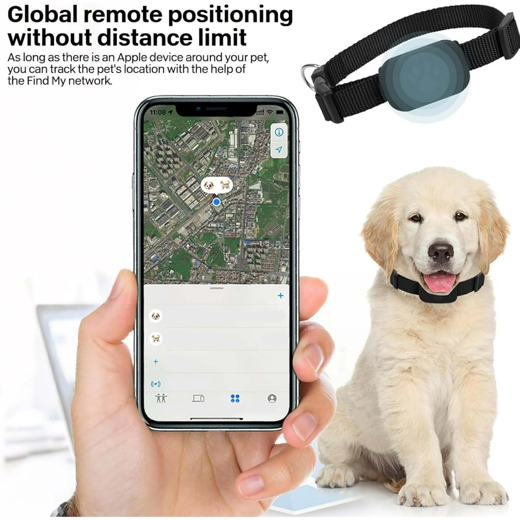 GPS Tracker for Small Dogs & Outdoor Cats – Real-Time Pet Collar Tracker
