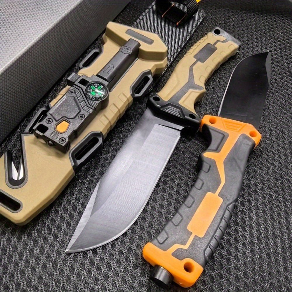 Camping fixed knife with lighter