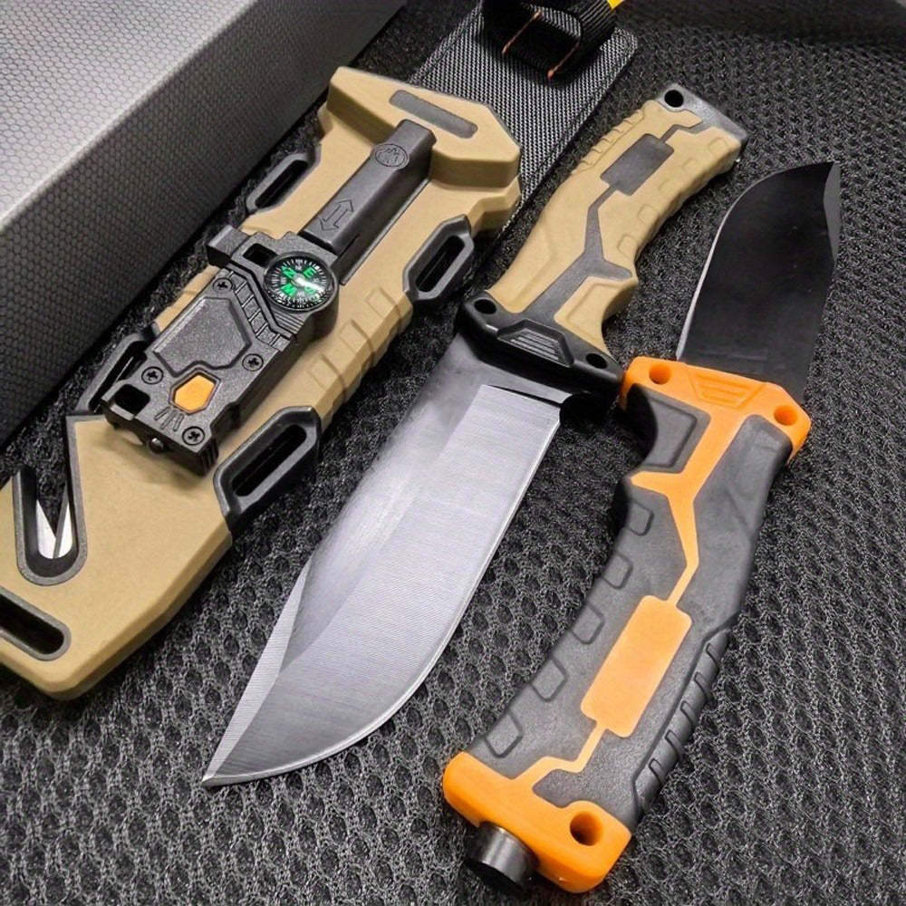 Camping fixed knife with lighter