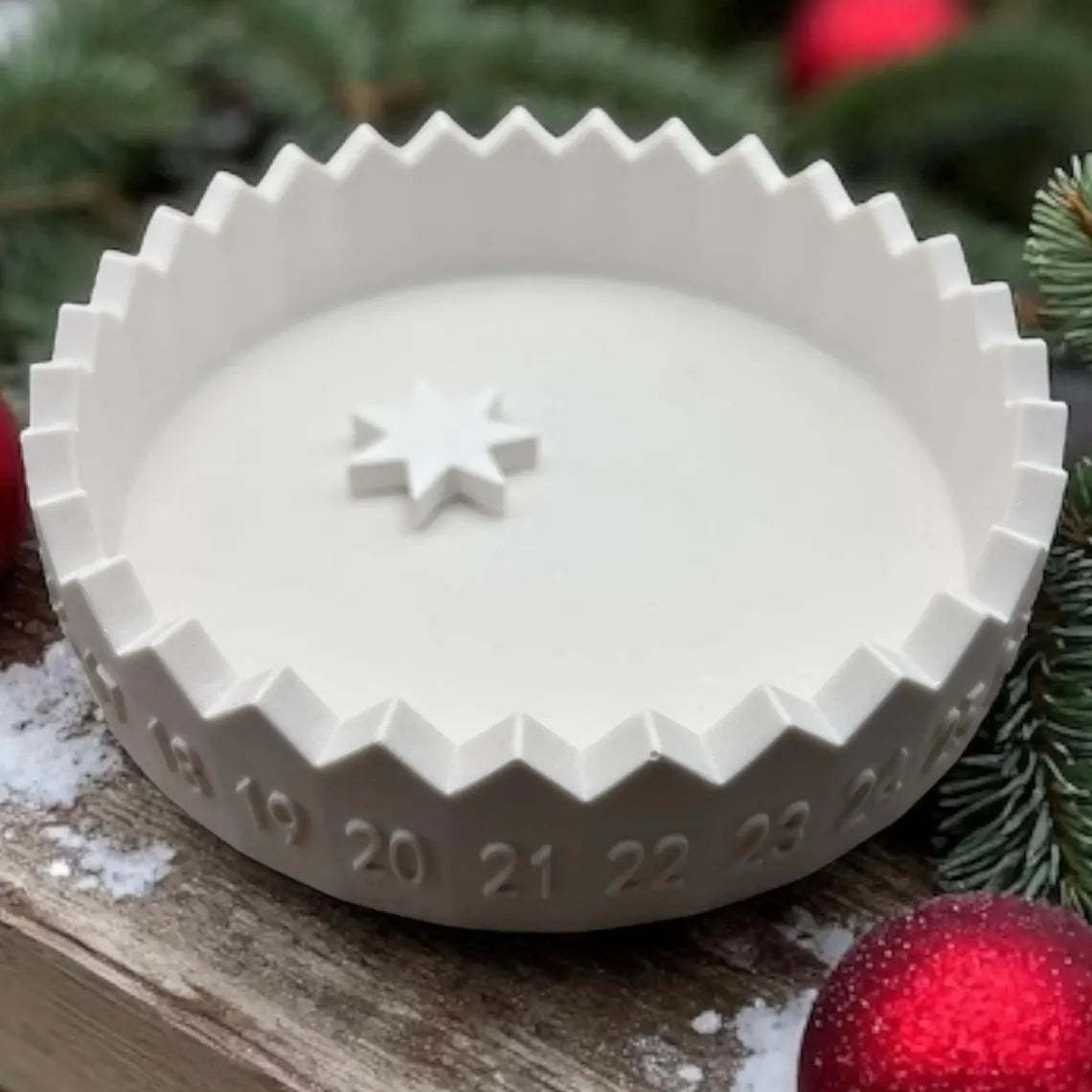 Countdown Calendar Silicone Mold, Advent Bowl with Star