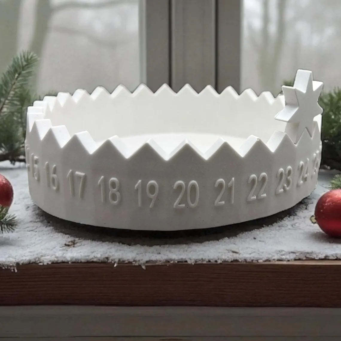 Countdown Calendar Silicone Mold, Advent Bowl with Star