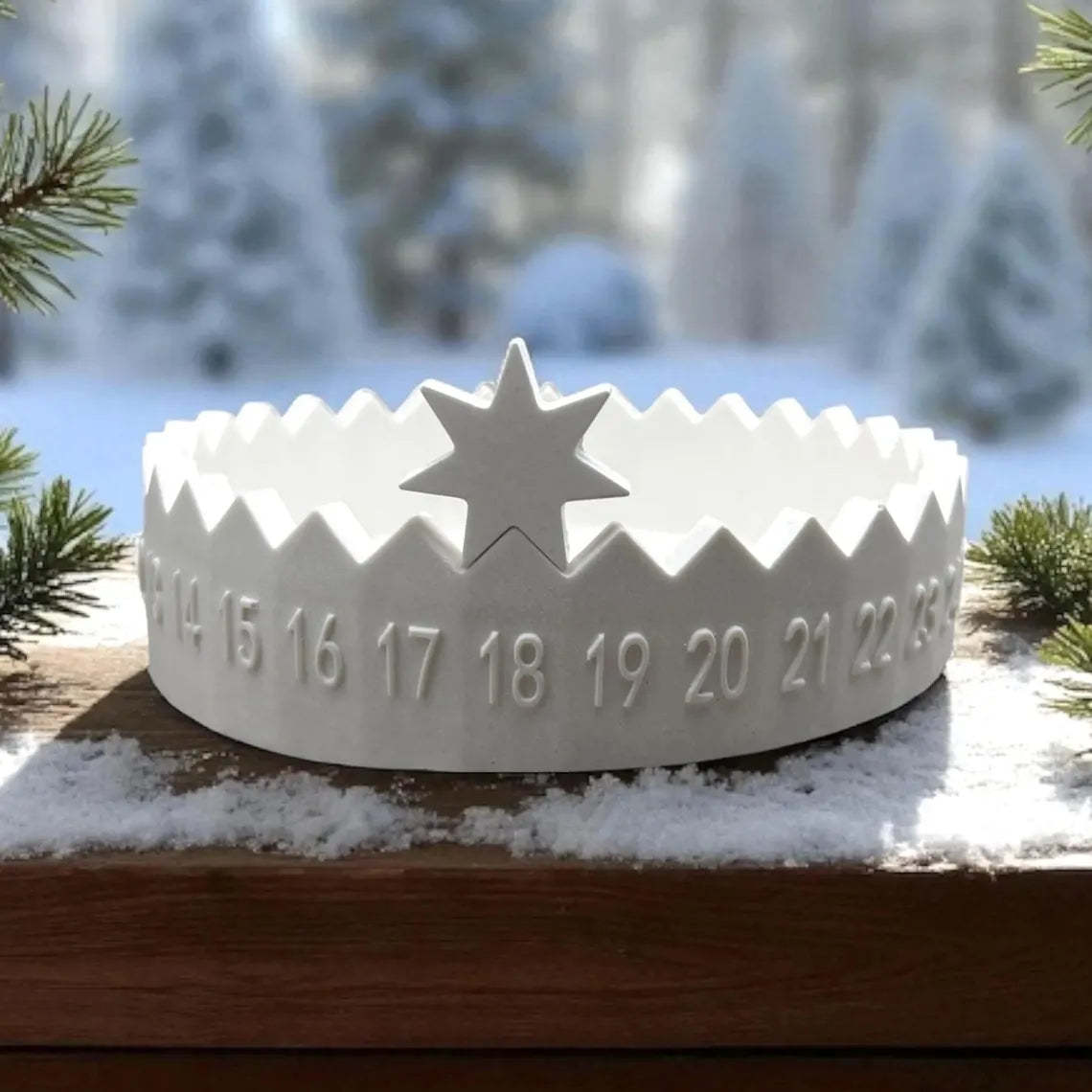 Countdown Calendar Silicone Mold, Advent Bowl with Star