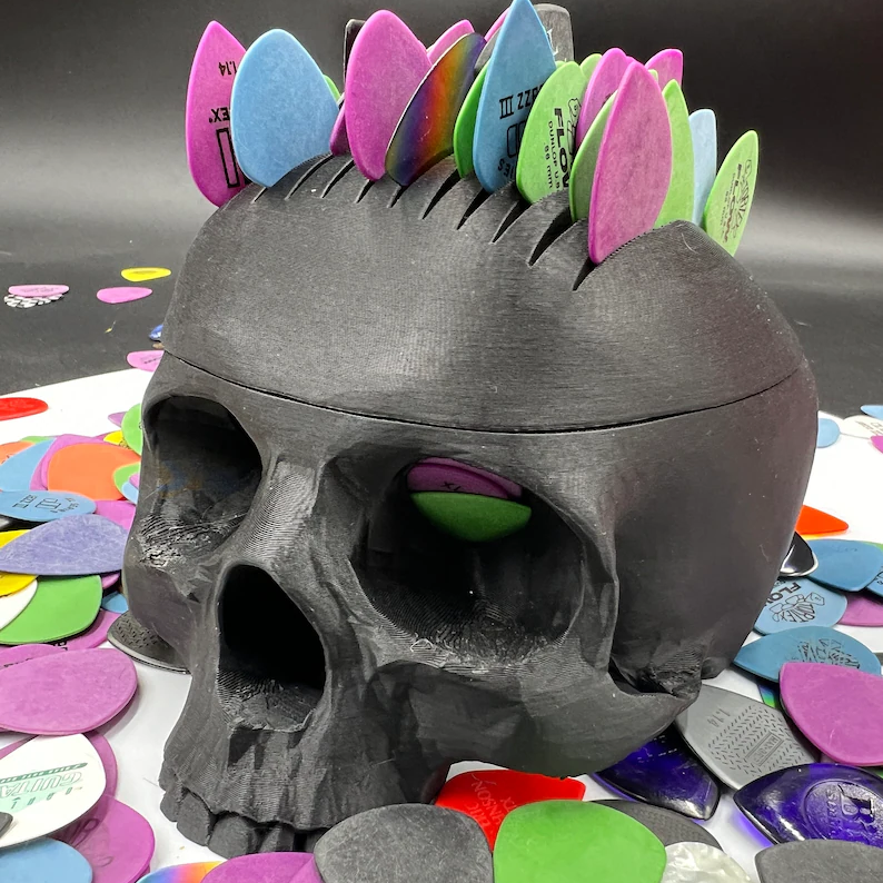 Giant Skull Guitar Pick Holder | Oversized Pick Storage Box | Creative Pick Bowl