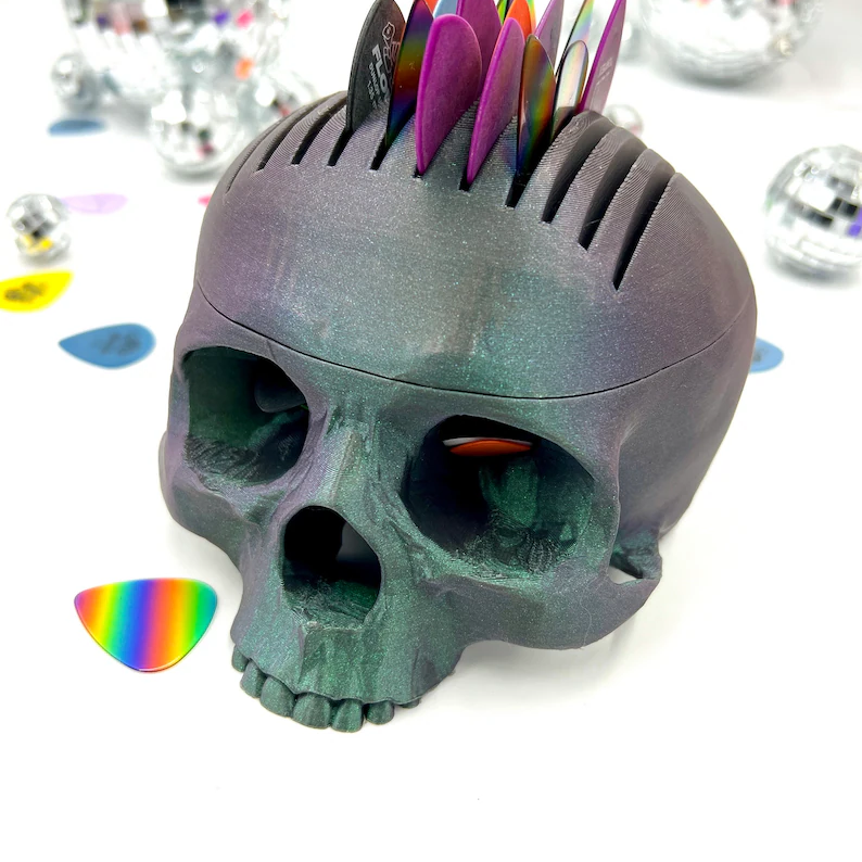 Giant Skull Guitar Pick Holder | Oversized Pick Storage Box | Creative