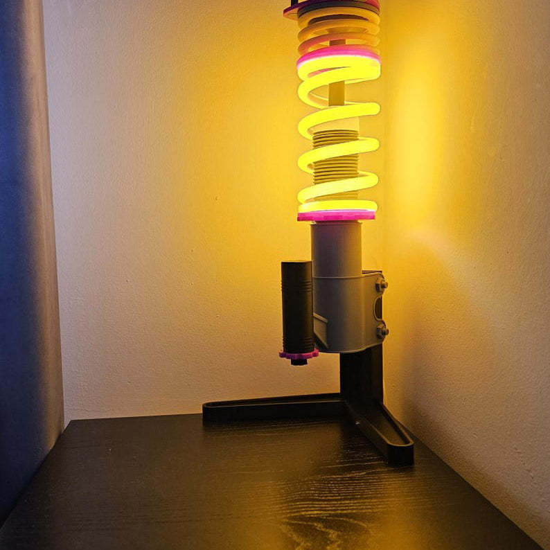 3D Printed Coil Spring LED Desk Lamp – Car Suspension Lamp for Auto Enthusiasts
