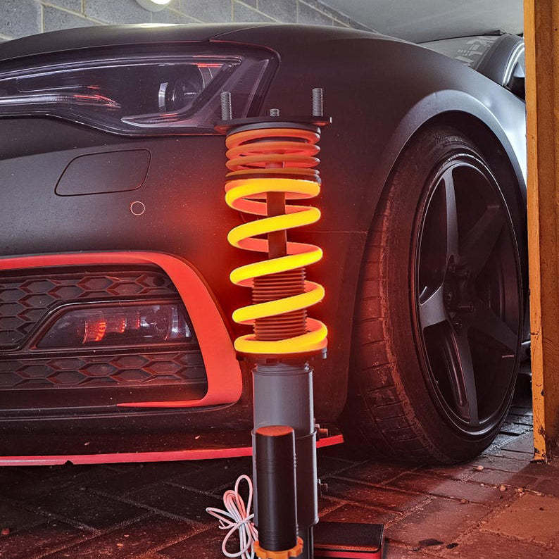 3D Printed Coil Spring LED Desk Lamp – Car Suspension Lamp for Auto Enthusiasts