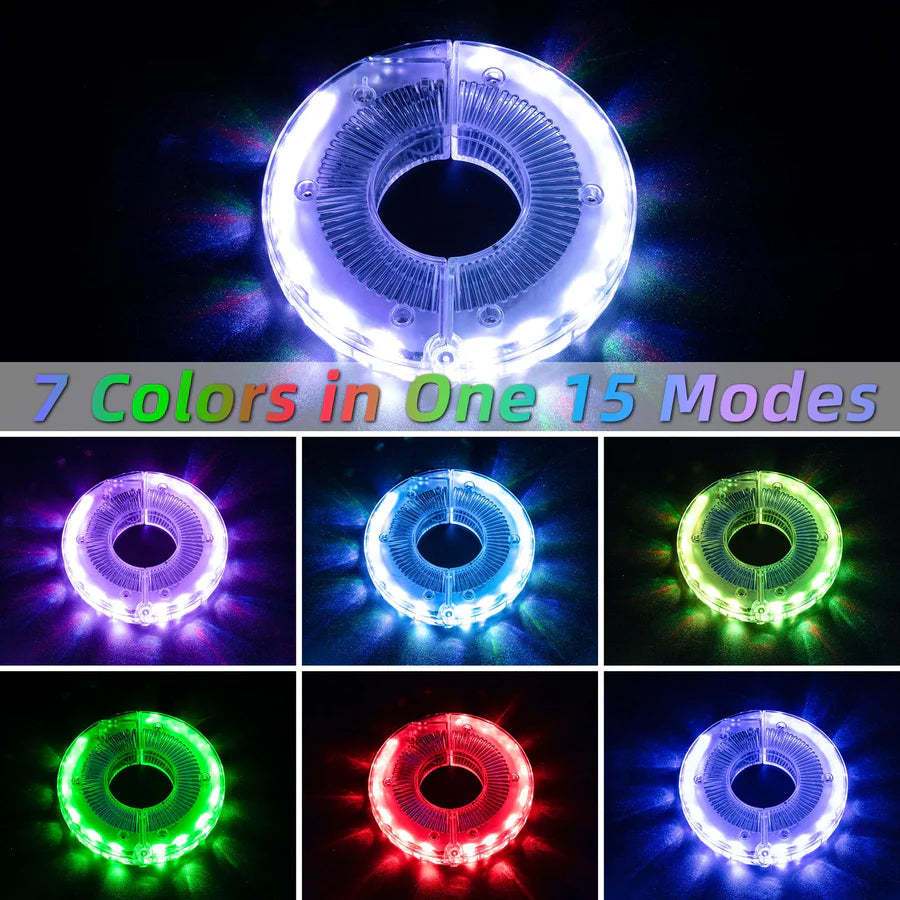 LED Hub Light – High Brightness Bicycle Hub Light for Kids, 7 Colors and 15 Light Modes