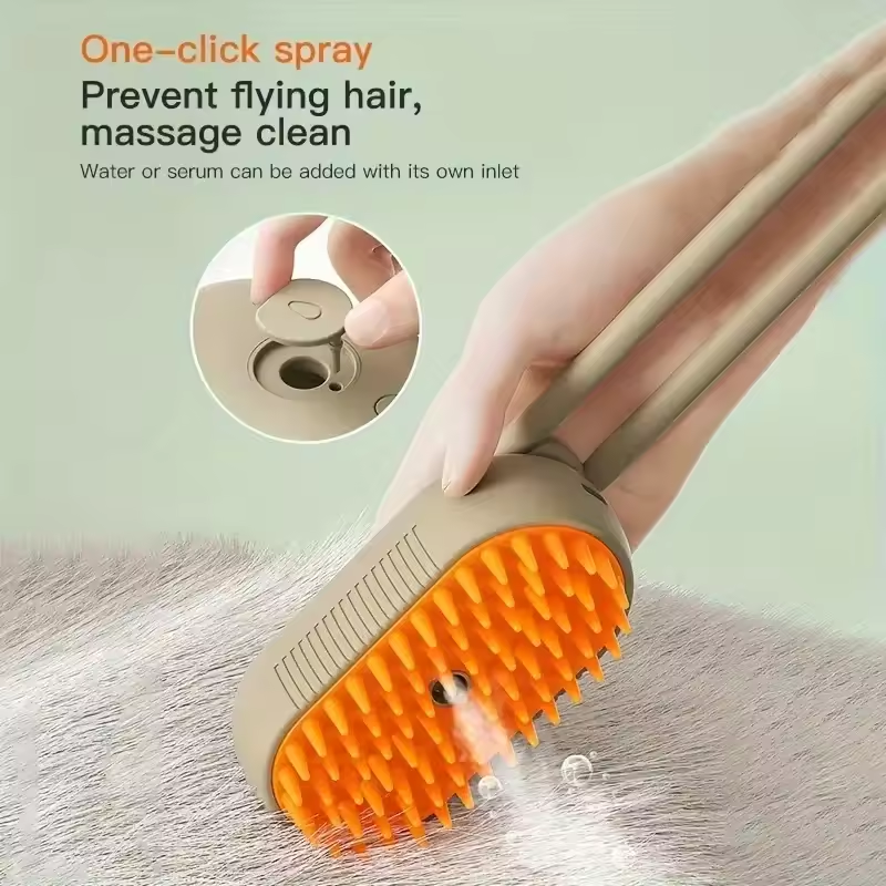 Pet Spray Massage Brush – 2-in-1 Bathing & Grooming Comfort Tool