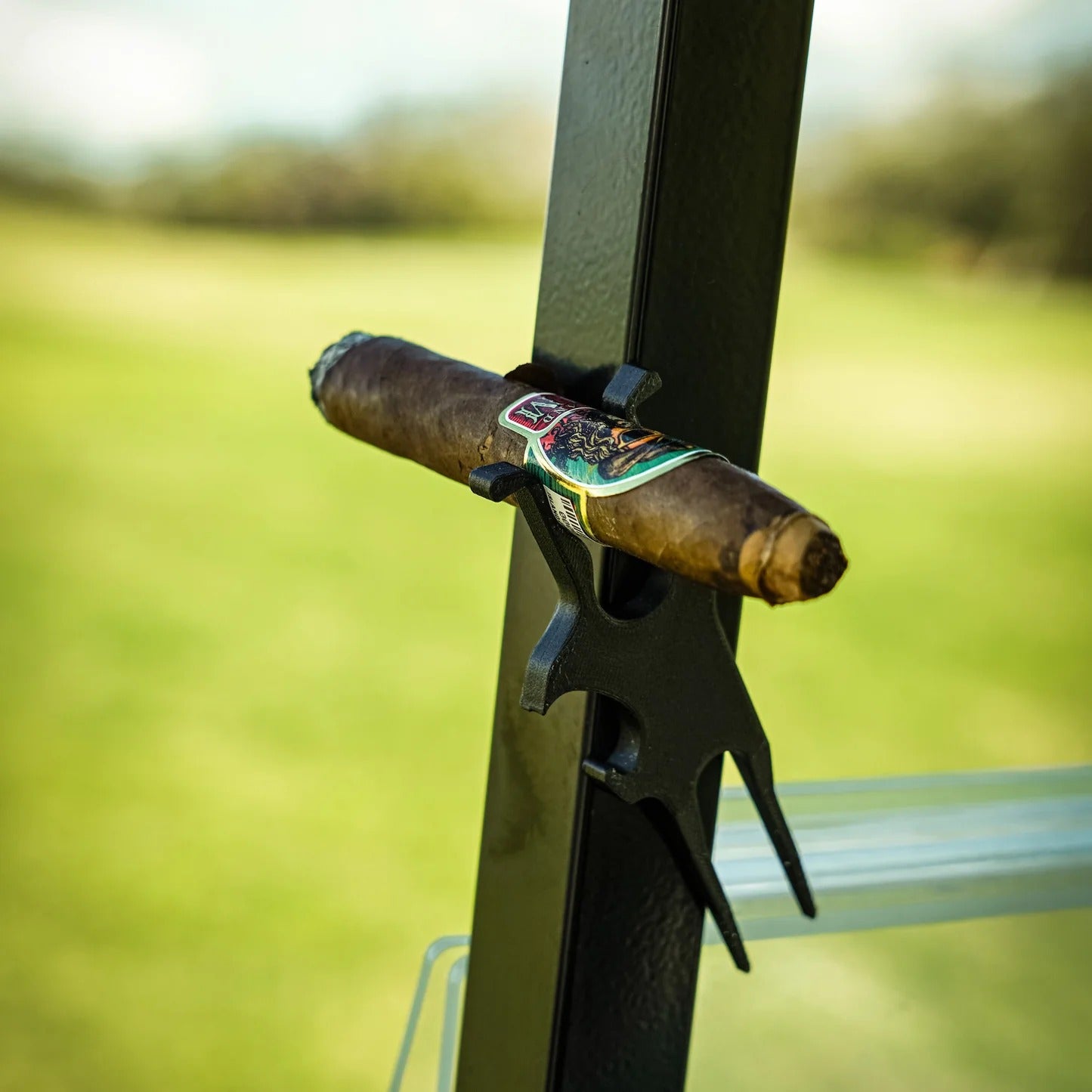 All-in-One Magnetic Cigar Holder, Beer Shotgun, and Ball Mark Repair Multi-Tool